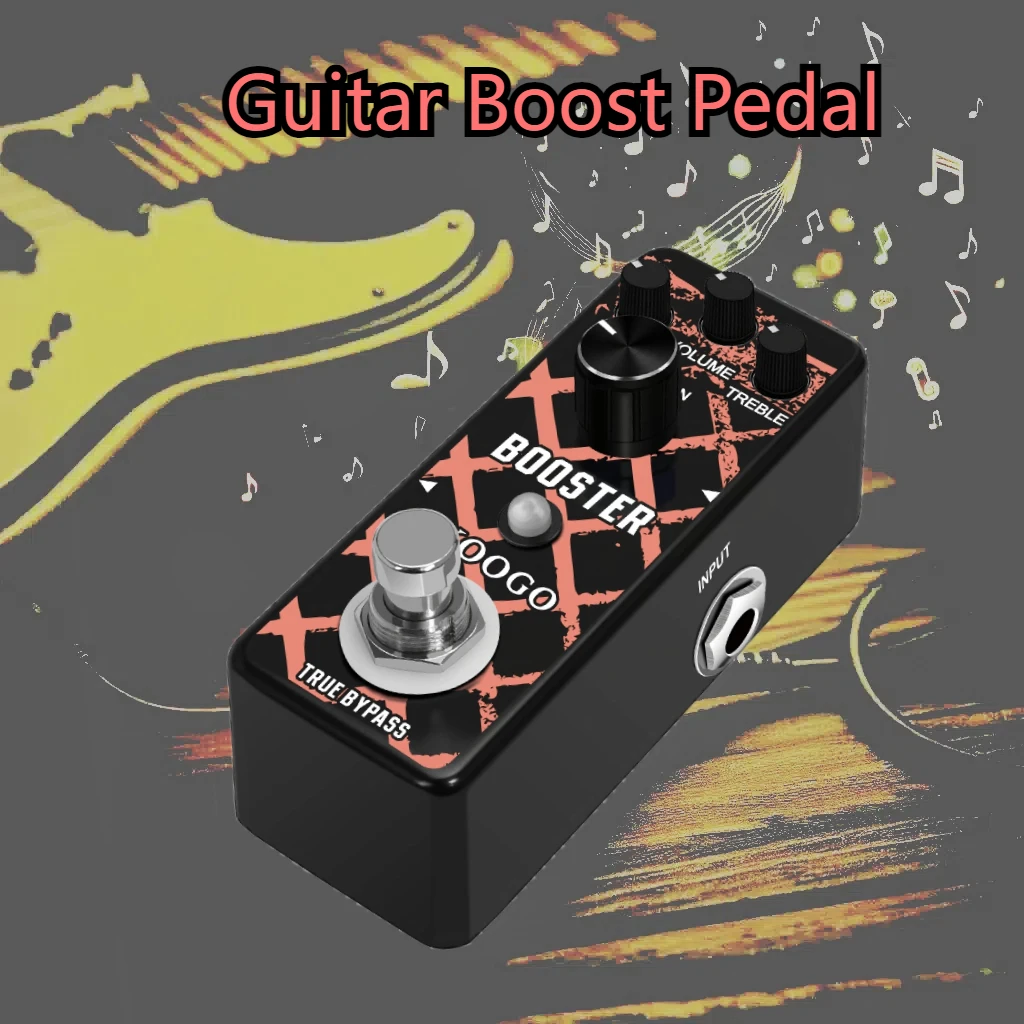 Koogo Electric Guitar Pedal Boost Effect Pedals Pure Analog Signal Amplification Booster Pedal PBT-1