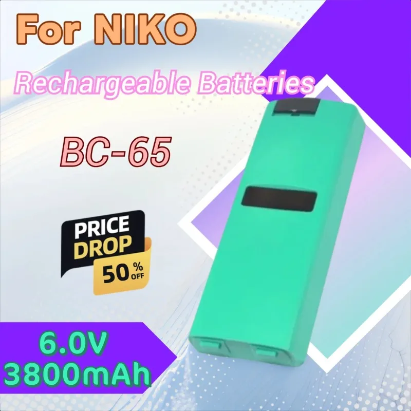 

100% New High Quality 6.0V 3800mAh Total Station Battery BC-65 for NIKO NPR-352C/362/452C NPL-352C DTM-352/332/350/452C/352C