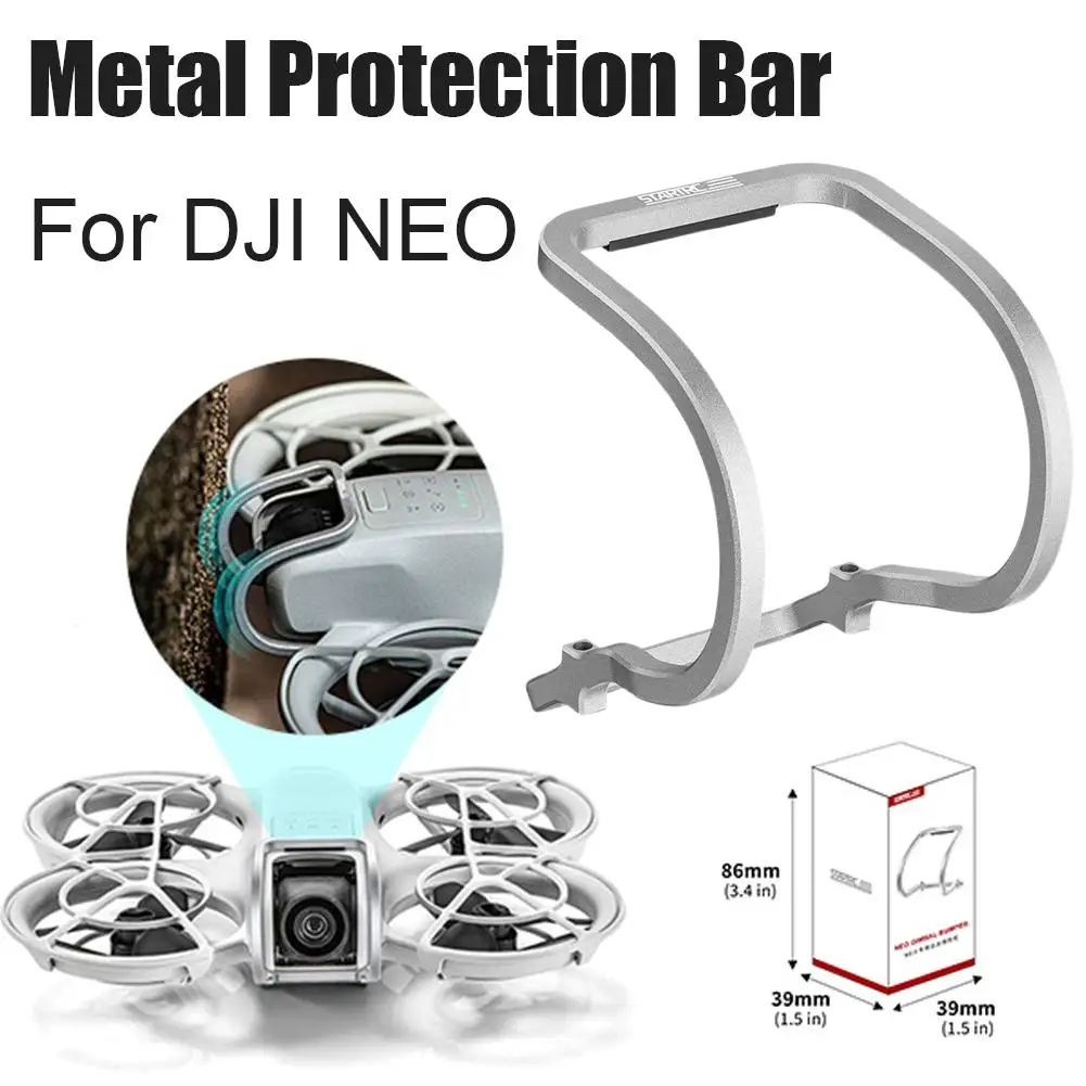เลนส์กล้องกันชนสําหรับ DJI NEO FPV Drone อุปกรณ์เสริมกล้องความปลอดภัยกันชนอลูมิเนียม Anti-Collision ป้องกันบาร์ Silver