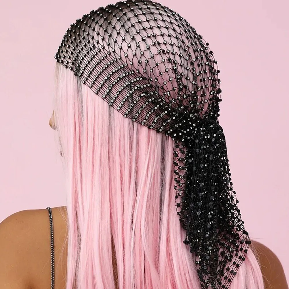 1Pcs Stretchy Mesh Veil Headband Elegant Hair Accessory for Women Party Hair Decor Elastic Hollow Veil Fashion Hairwear