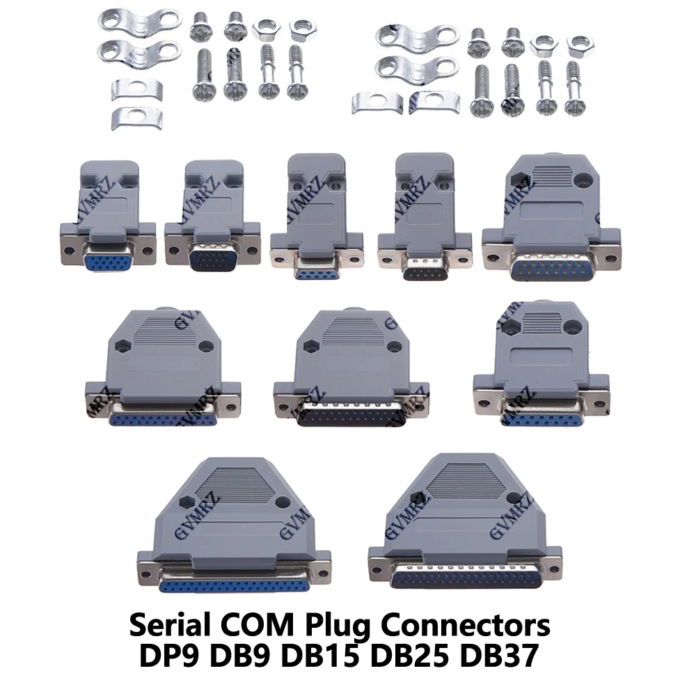 2Set Serial COM Plug Connectors Hole/Pin Male Female Port Socket D Sub DP9 DB9 DB15 DB25 DB37 RS232 Adapter Connector Core DB25