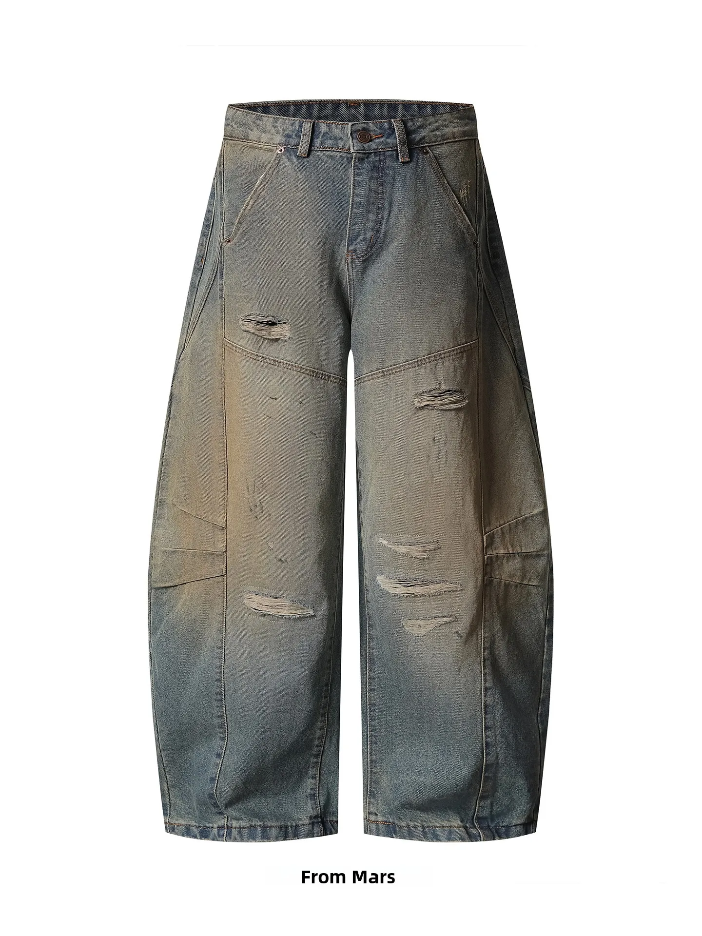 

from Vintage Faded Wide Leg Men's Jeans High Street Hip Hop Knife Casual Comfortable Breathable All Seasons