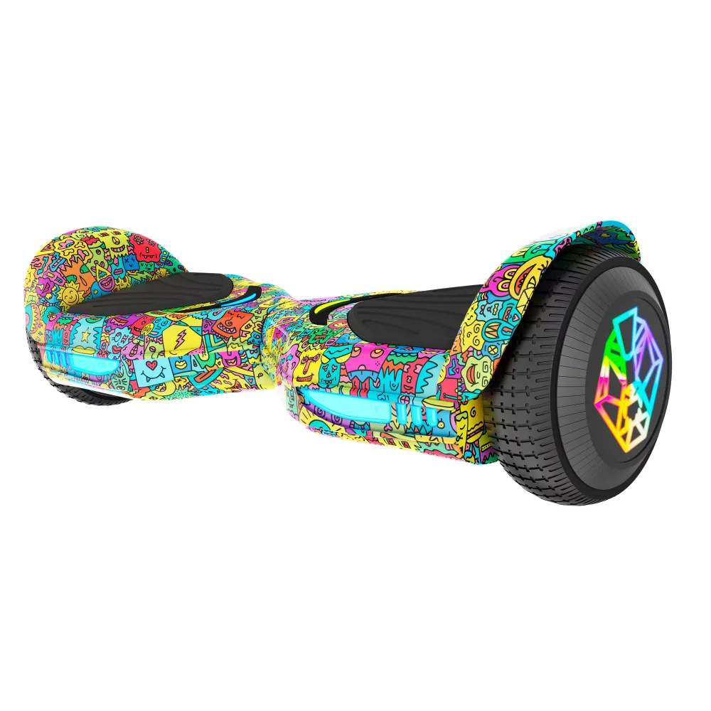 

Swagtron Multicolor SwagBOARD EVO Freestyle Hoverboard Bluetooth Speaker Light-Up Wheels, 7 MPH Max Speed