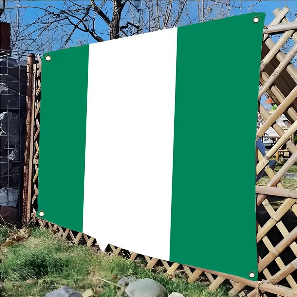 Nigeria Flags Daily four ring borderless design indoor outdoor decor easy hang install