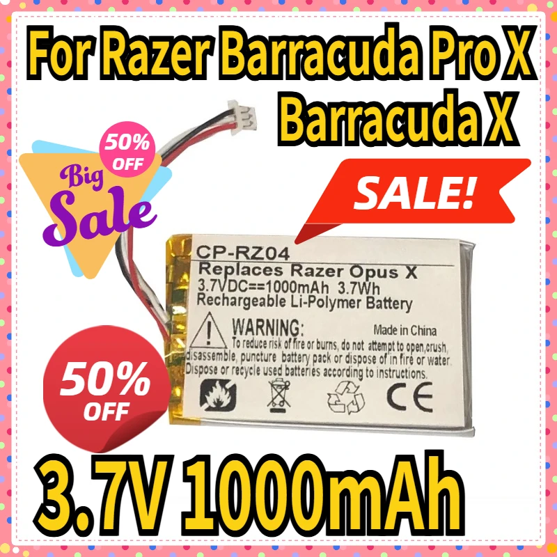 

Replacement Headset Battery For Razer Barracuda Pro X BarracudaX RZ04-0380 RZ04-03780 Wireless Headphones