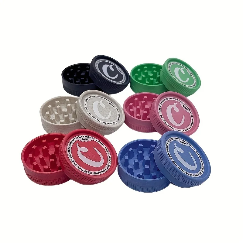 

2 модных измельчителя для табака в форме листа, измельчители для специй, биоразлагаемые пластиковые измельчители для табака (цвет отправляется случайным образом)