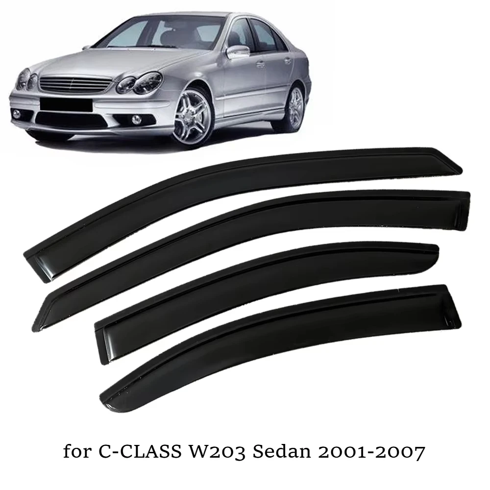 

Window Visor Rain Guards for MERCEDES-BENZ C-CLASS W203 Sedan 2001 2002 2003 2004 2005 2006 2007 Wind Deflectors Door Vent