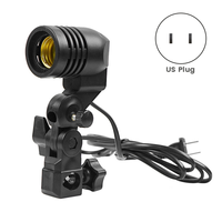 New Light Lamp Photo Studio E27 AC Socket Photography 1.8M Cable Cord Bulb Stand with Umbrella Holder Bulb Mount US Plug