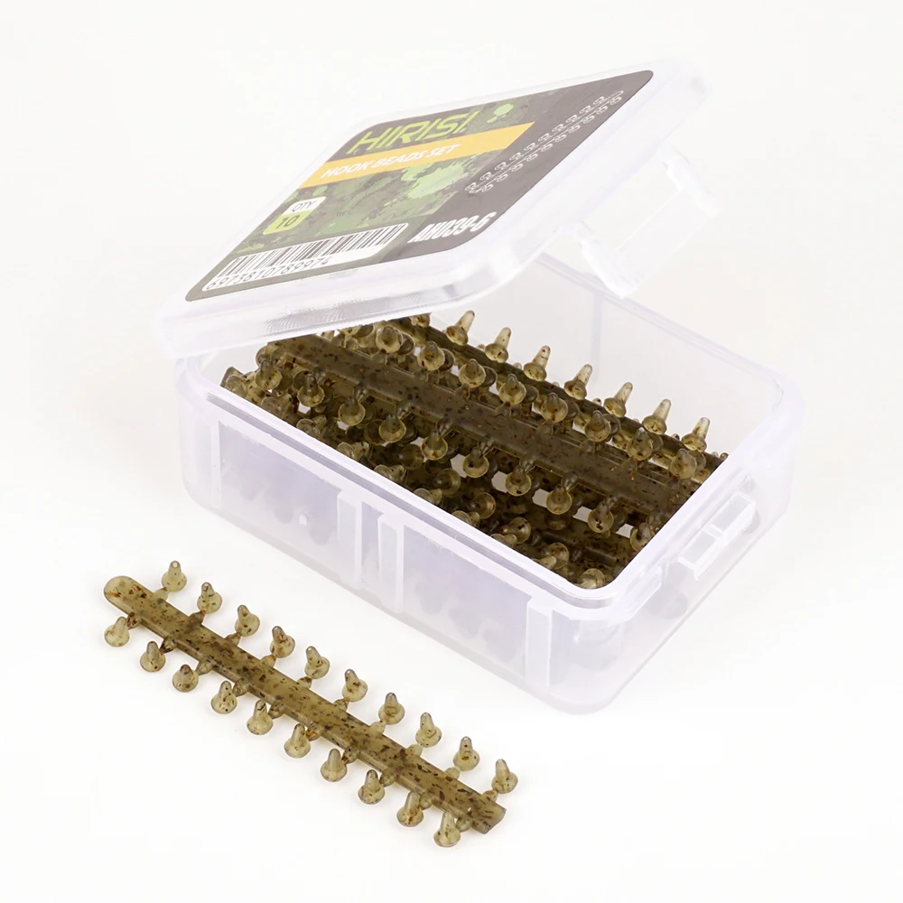 Hirisi 10 Stück Angel-Gummiperlen, Stop-Hakenperlen für Karpfenangeln, Terminal Tackle-Zubehör AH039