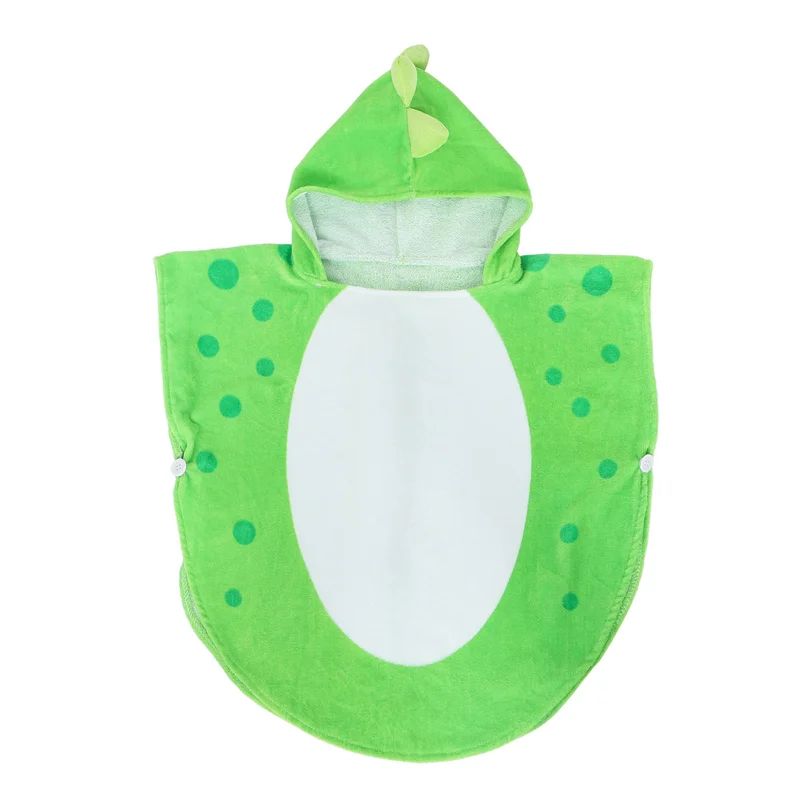 

AINY-Children Bath Towel Robe Kids Hooded Beach Swimming Poncho Dinosaur Pattern(Green+White 55 Cm X 110 Cm)