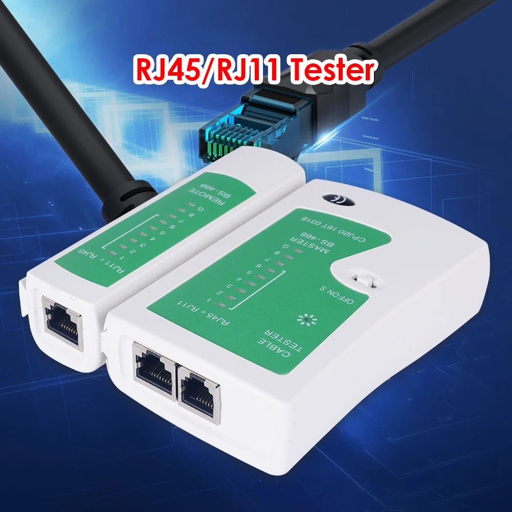 كاشف سلك شبكات خط إيثرنت جهاز اختبار كابل الشبكة المحمول جهاز اختبار كابل الشبكة RJ45 RJ11 LAN UTP