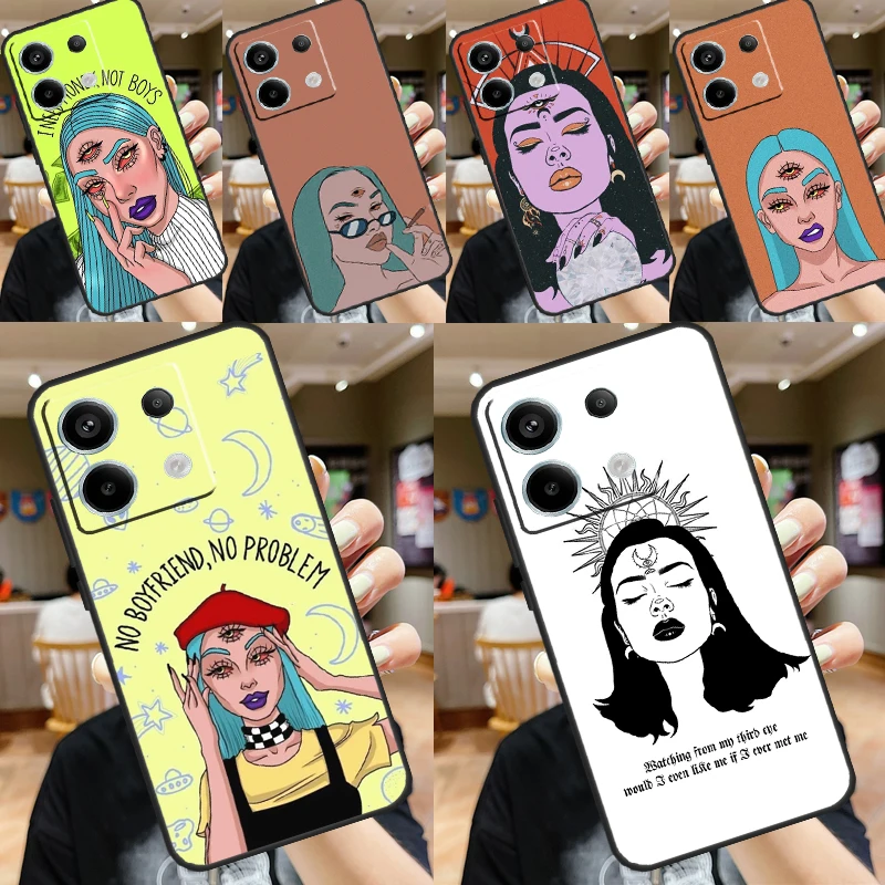 Three Eyed Girl Aesthetic Cover For Xiaomi Redmi Note 13 Pro 12 11 9 10 Pro 9S 10S 11S 12S Redmi 12 10C 12C 13C Case