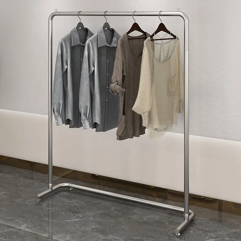 Wrought iron hanger rod clothing store men's and women's shelves display rack floor-to-ceiling middle island rack side hanger cl
