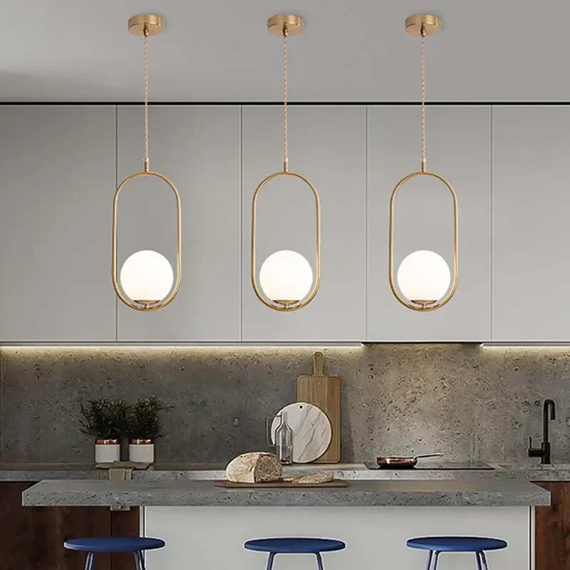 Lampadari a soffitto a led per lampade da sala da pranzo Lampade a sospensione moderne di lusso placcatura in oro Isola da cucina Comodino Lustre