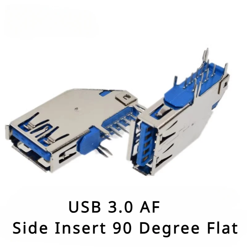 5 Pieces USB 3.0 AF Type High-Speed Socket Connector USB Jack 3.0 Female Jack Side DIP Long Body For Fast Data Transmission Flat