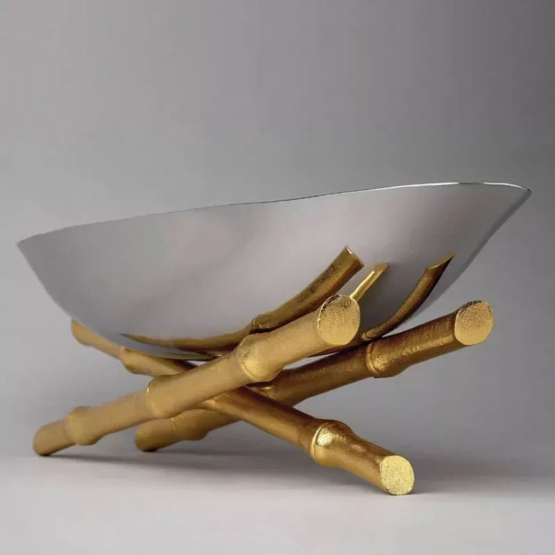 

bamboo joint boat-shaped fruit plate home furnishing living room entrance dining table soft decoration ornament