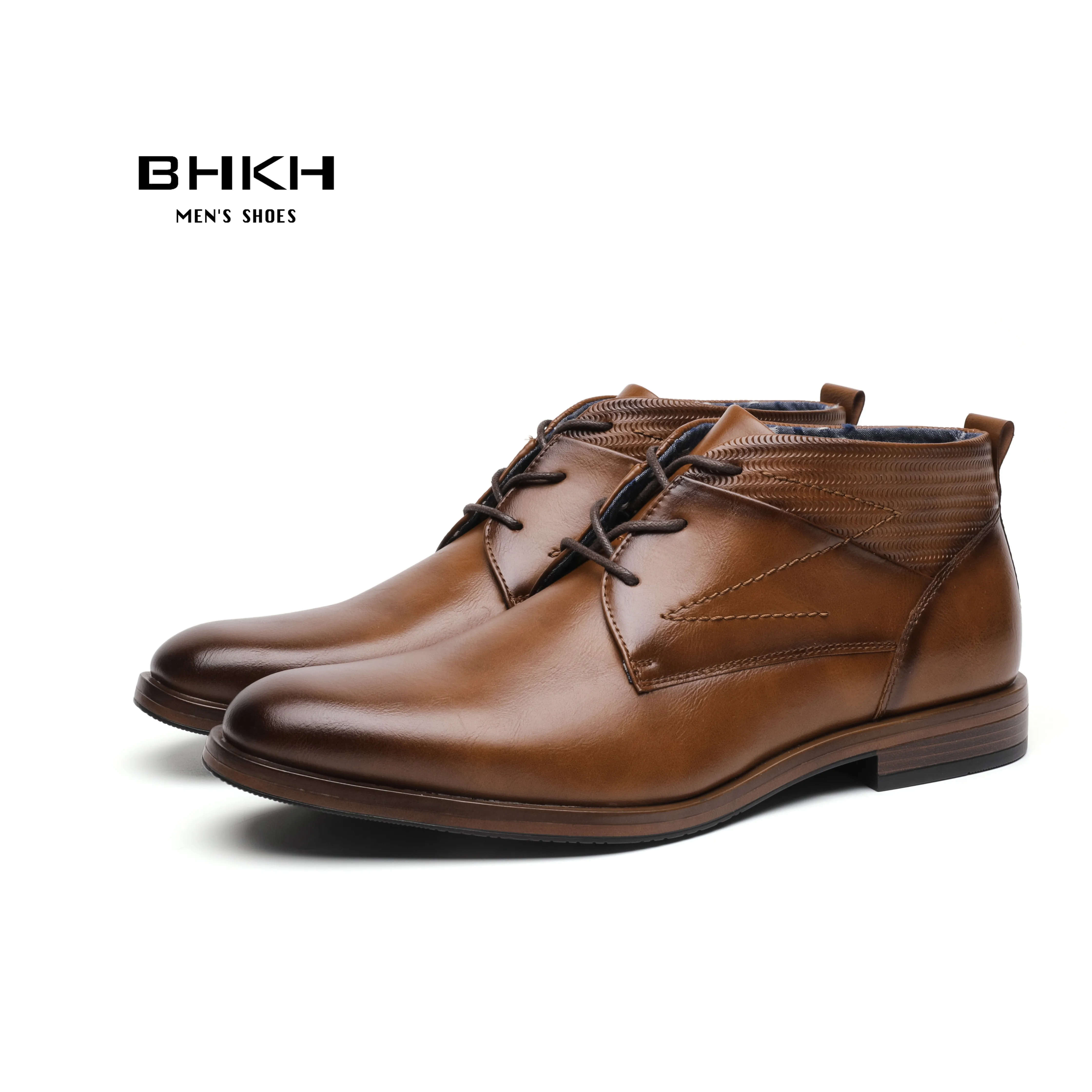 Bhkh 2024 Herfst/Winter Heren Laarzen Veters Enkellaarzen Formele Zakelijke Jurk Laarzen Werk Kantoor Formele Man Klassieke Schoenen