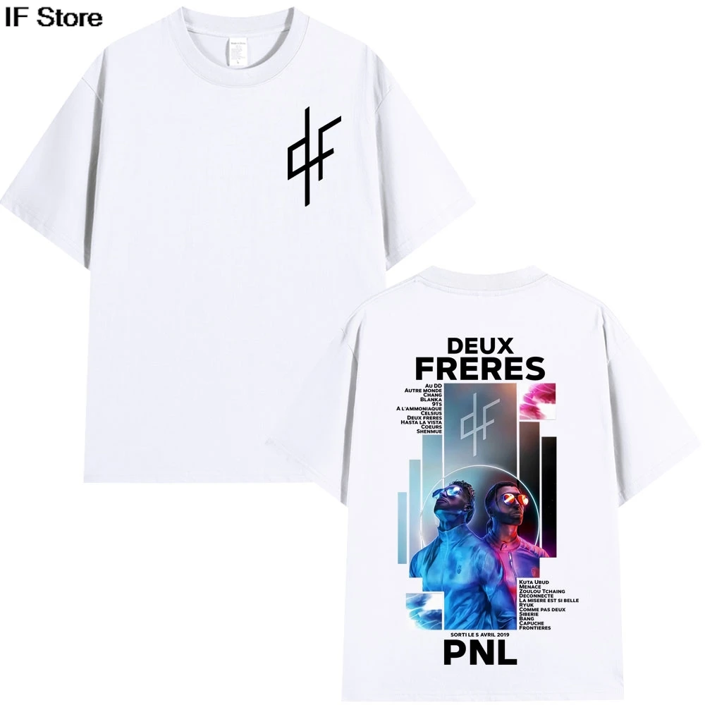 Y2K rapero francés PNL Le Monde Chico álbum camiseta hombres mujeres moda Hip Hop Camiseta de manga corta algodón Casual camisetas Streetw