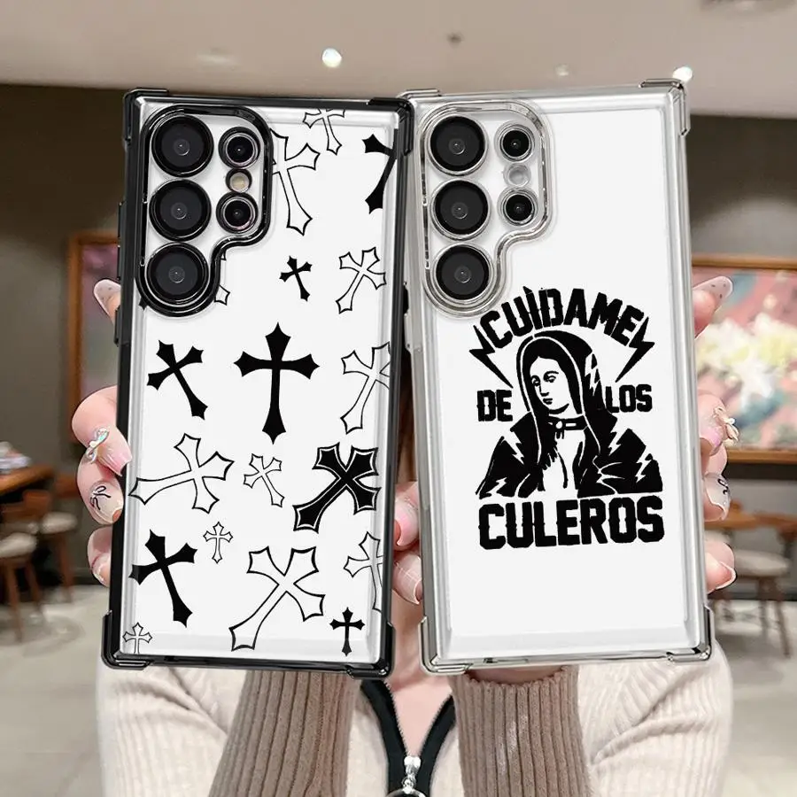 Case for Samsung Galaxy S26 S23 S25 Edge S20 FE S21 Plus S22 Ultra S24 Phone Cover Simple Cross