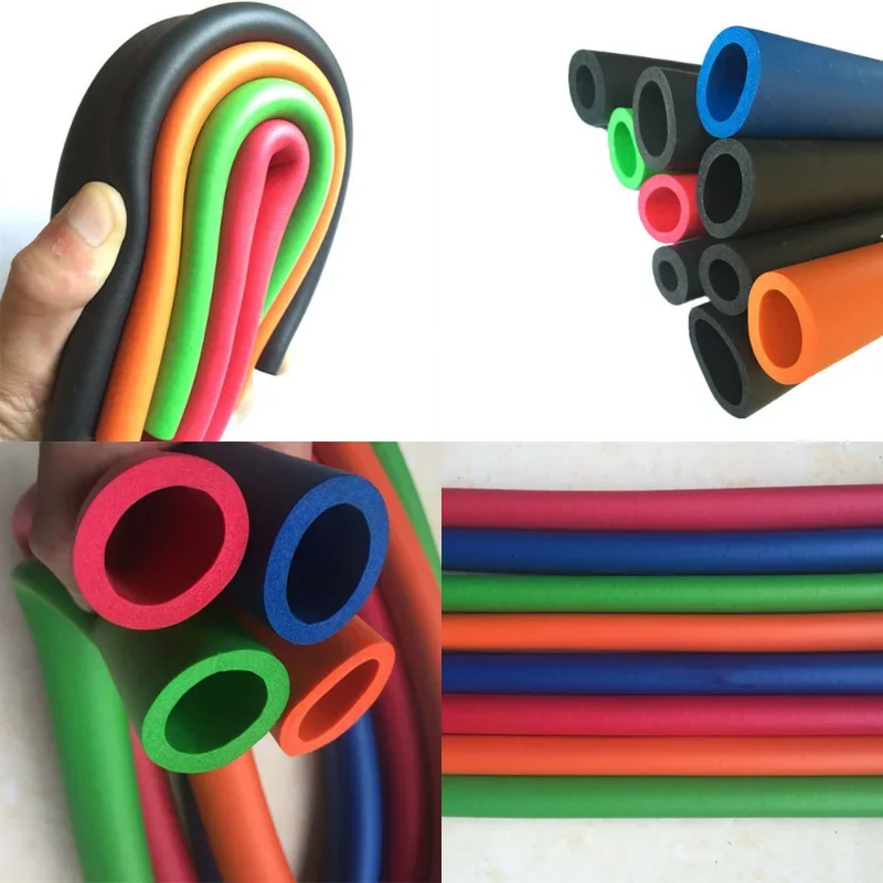 1M Fitness Equipment Handle Bars Thermal Insulation Pipe Sponge Foam Rubber Tube 20mm/25mm/28mm(ID) BLACK/RED/BLUE