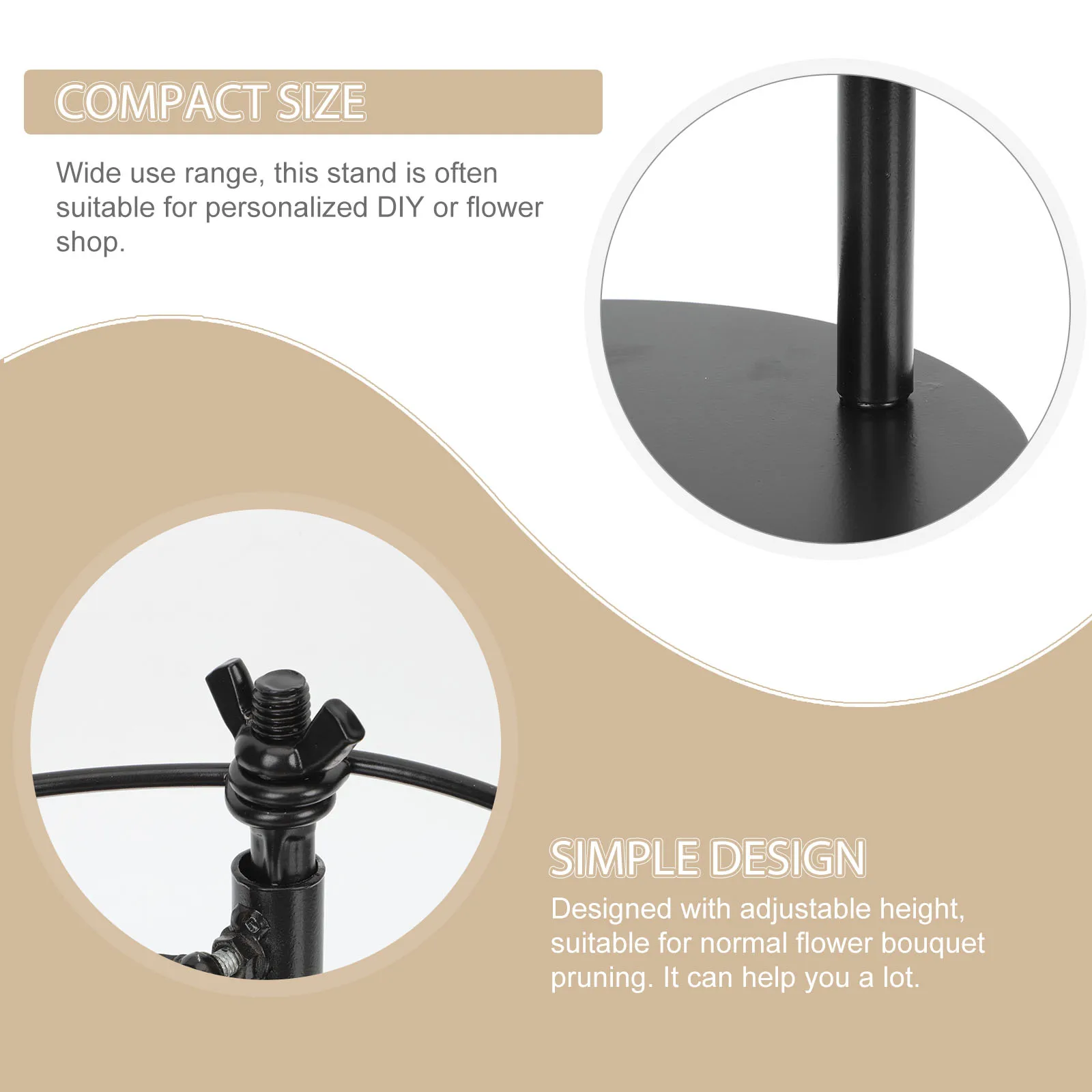 

Bouquet Stabilizer Iron Base Adjustable Height Desktop Flower Shop Stand Holder Simulated Flower Arrangement Supplies