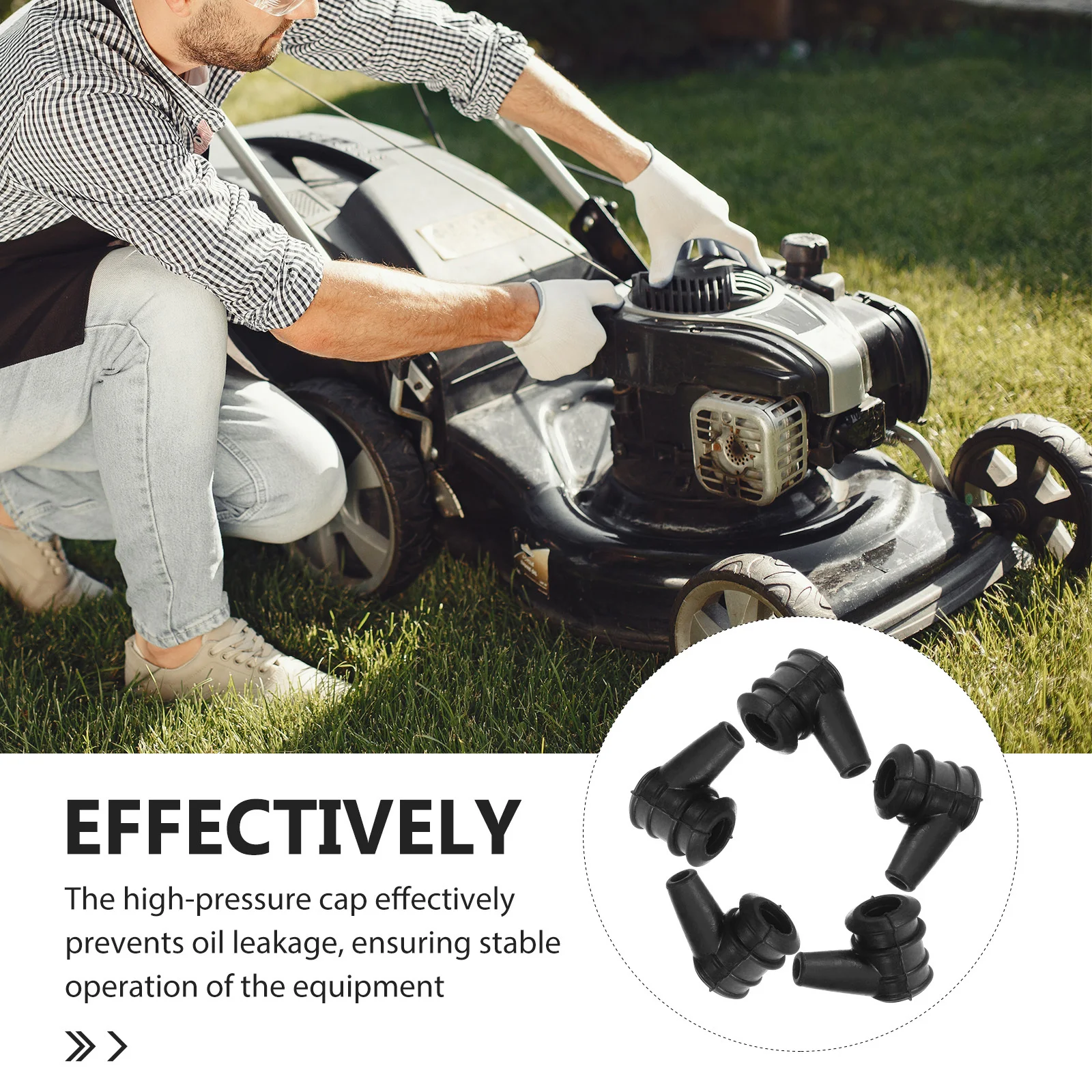 

5pcs Chainsaw Lawn Mower High Pressure Cap Oil Leak Prevention Durable Replacement Ignition Part Compatible With Most Outdoor