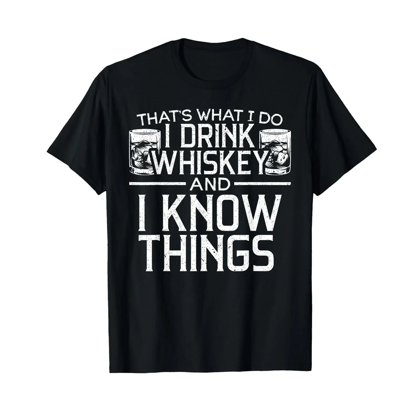 I drink whiskey and know things Malt Bourbon T shirt vintage Washed Breathable Stretched fashion streetwear Slightly Casual