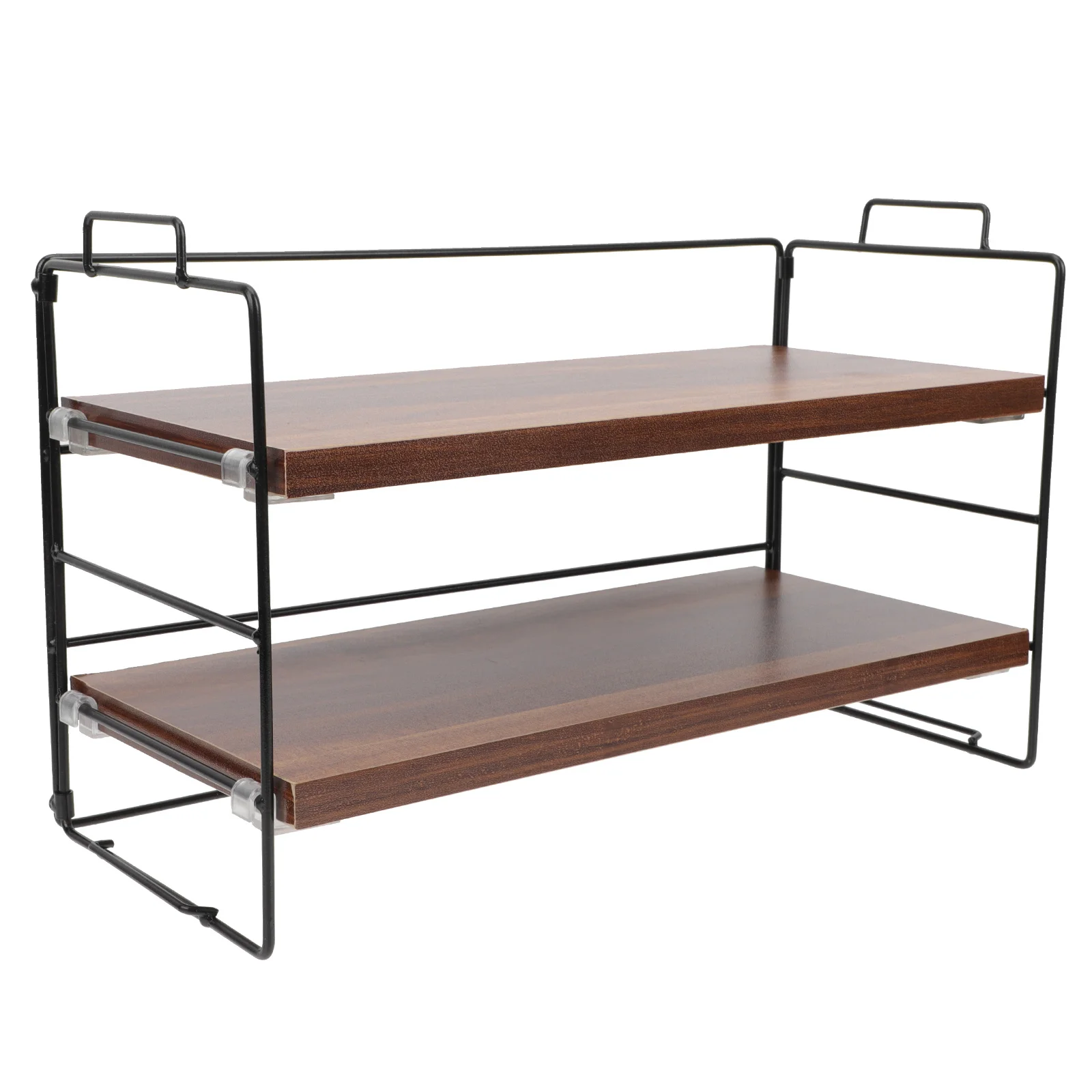 

Multi-Tier Iron Art Bookshelf Sturdy Wooden Metal Frame Simple Elegant Design for Home Office Desktop Storage Organizer Shelf