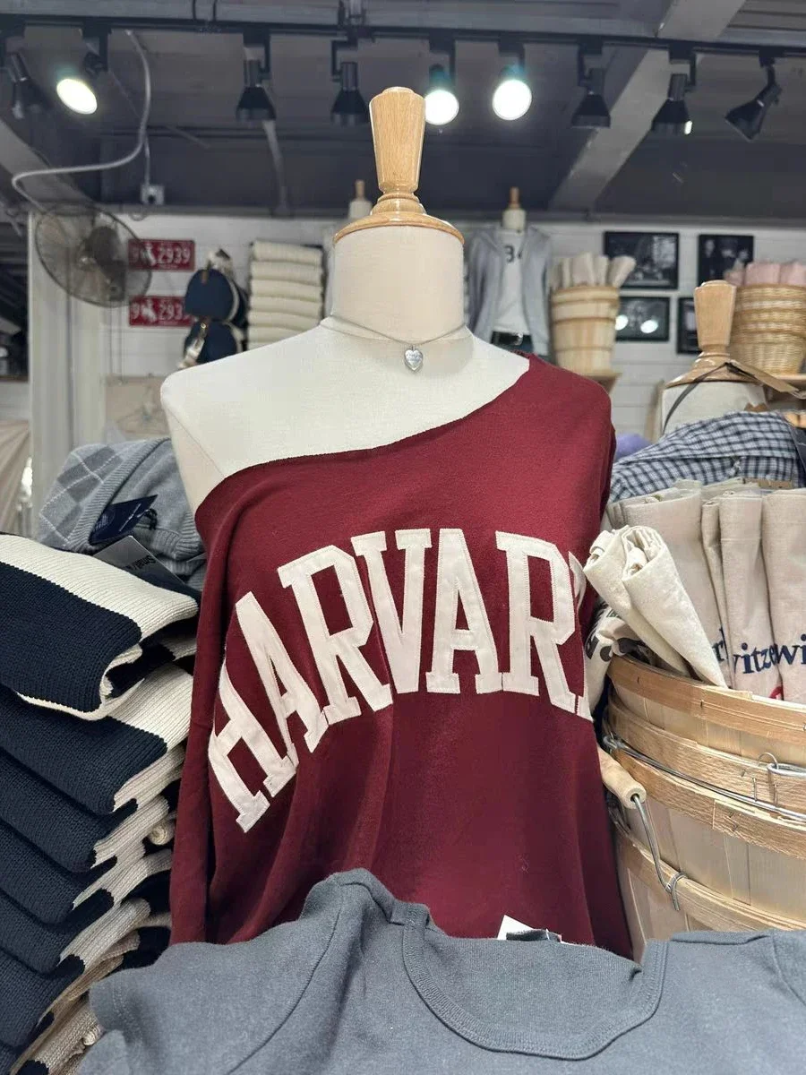 Letter Embroidery Oversized T-shirt Woman Raw Hem Sexy Slash Neck Short Sleeve Loose Tees Summer Sweet Streetwear Cotton Tshirts