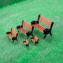 Scale 1/25-1/150 Mini Park Chair Model Diy Garden Sand Table Lawn Scene Layout Materials Diorama Kits 10Pcs/Lot