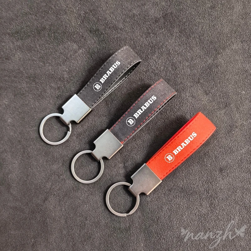 

Sticker Leather Car Logo Keychain Keyring Personalized Pendant for Brabus smart w204 w205 GLC G63 G65 W463 G500 G350 CLA w464