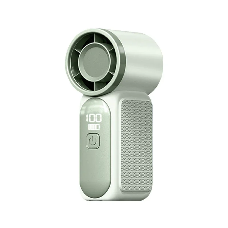 Handlicher Mini-Ventilator mit 5 Geschwindigkeitsstufen, Typ-C Aufladbar, Tragbarer Lüfter mit Digitalanzeige, Tischventilator für den Außenbereich
