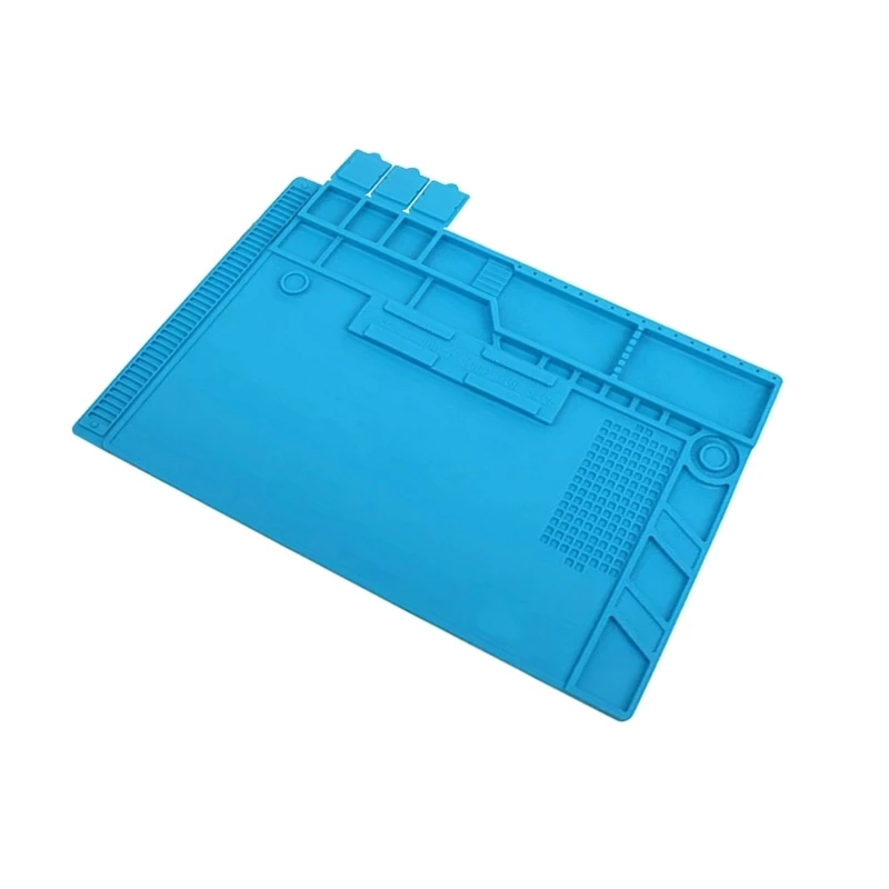 Large Silicone Soldering Mat Heat Resistant Anti Static Repair Pad with Grooves for Electronics Workbench 85AC