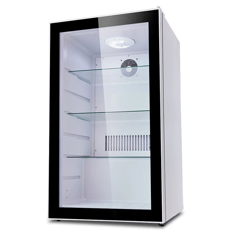 

Высококачественный мини-холодильник 95 л с французской дверцей, портативный, на батарейках, со стеклянной дверцей, для дома и отелей