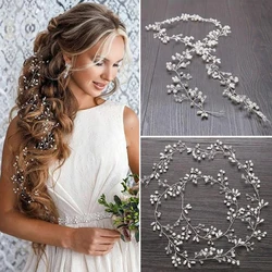 35cm Wedding Headband Pearl Crystal Bridal Hair Accessories Headpiece Decorative