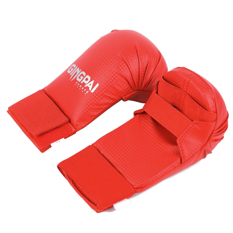 GINGPAI Karate Gloves Red Fighting Sandbag Training Punching Thickened Mitts TKD Hands Protector Blue Child/Kids Boxing Glove