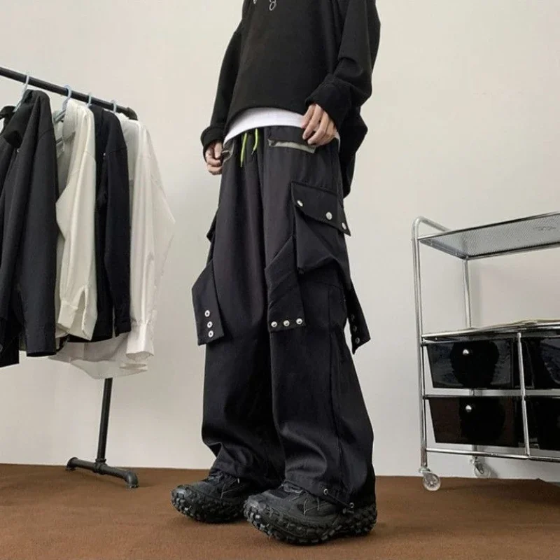 

Joggers Cargo Pants for Men Hip Hop Wide Multipockets Minimalist Cheapest Long Cheap Fashion Harajuku Casual Nylon Trousers Man