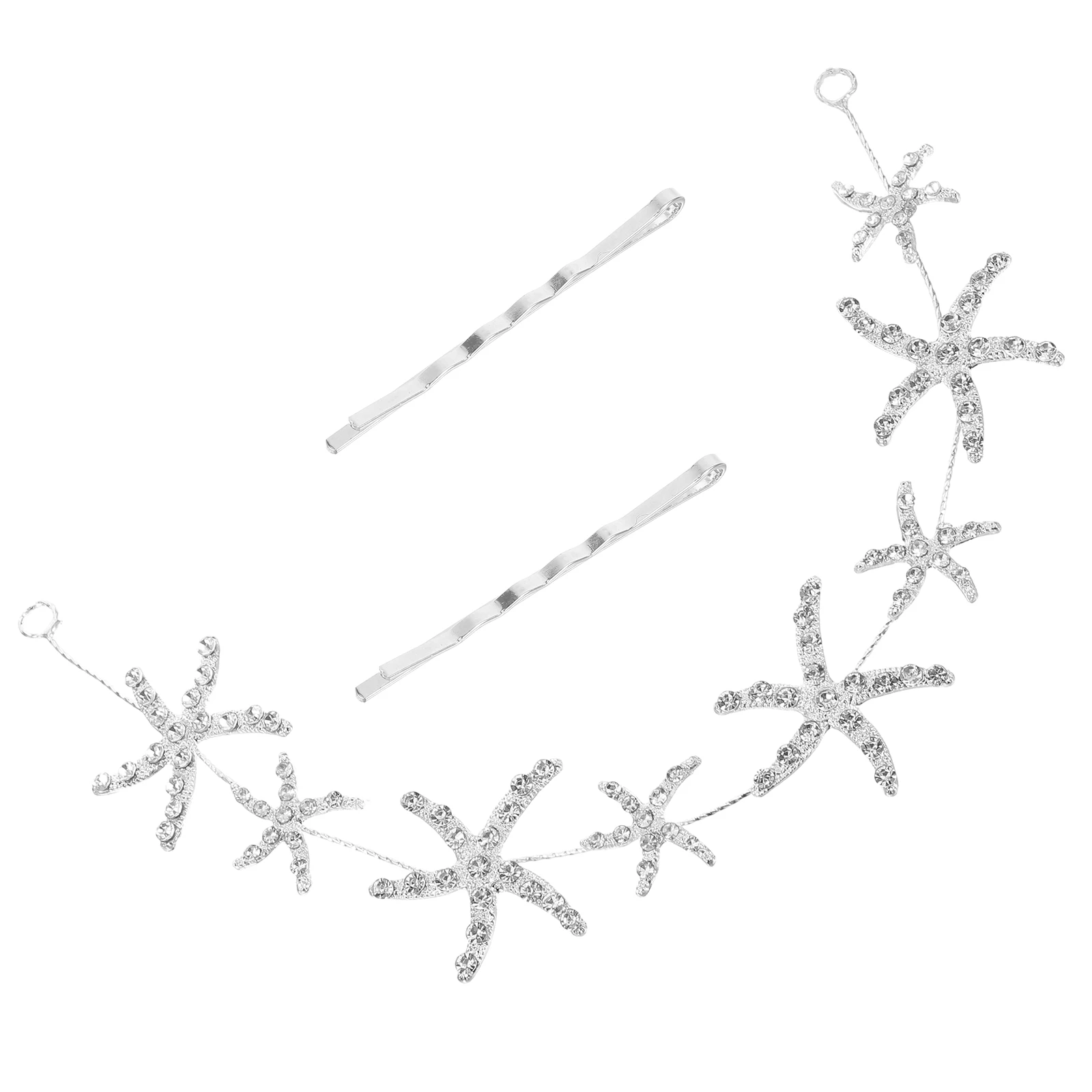 

Rhinestone Sea Star Hair Hoop Silver Stylish Marine Life Headband for Women Girls Party Cosplay Rhinestone Hairband