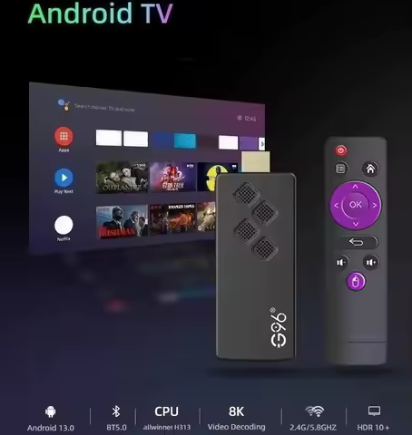 G96 H313 2GB RAM 16GB ROM TV Stick 4K Android 10 Dual Wifi IPTV ATV UI Fire Sticks Alexa Voice Remote TV Box 4K Smart Box