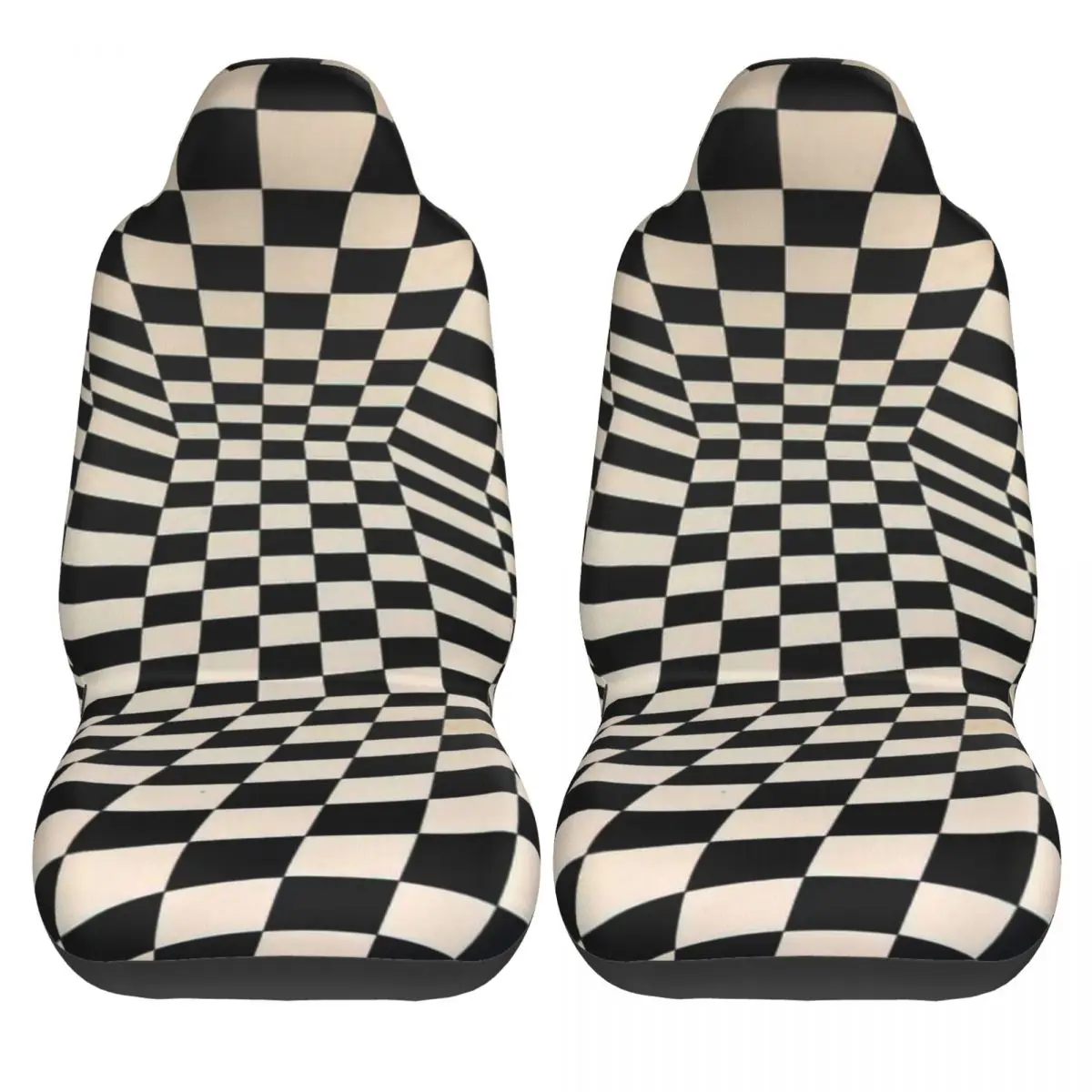 Retro, Abstract, Black And White, Geometric, And Illusion 3D Monotone Mystery Vortex Car Seat Cover Custom Printing