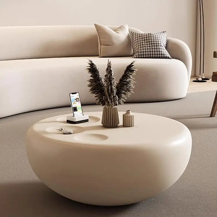 الحد الأدنى جولة تقسية الزجاج طاولة القهوة تخزين القط باو طاولة الشاي مجموعة لغرفة المعيشة