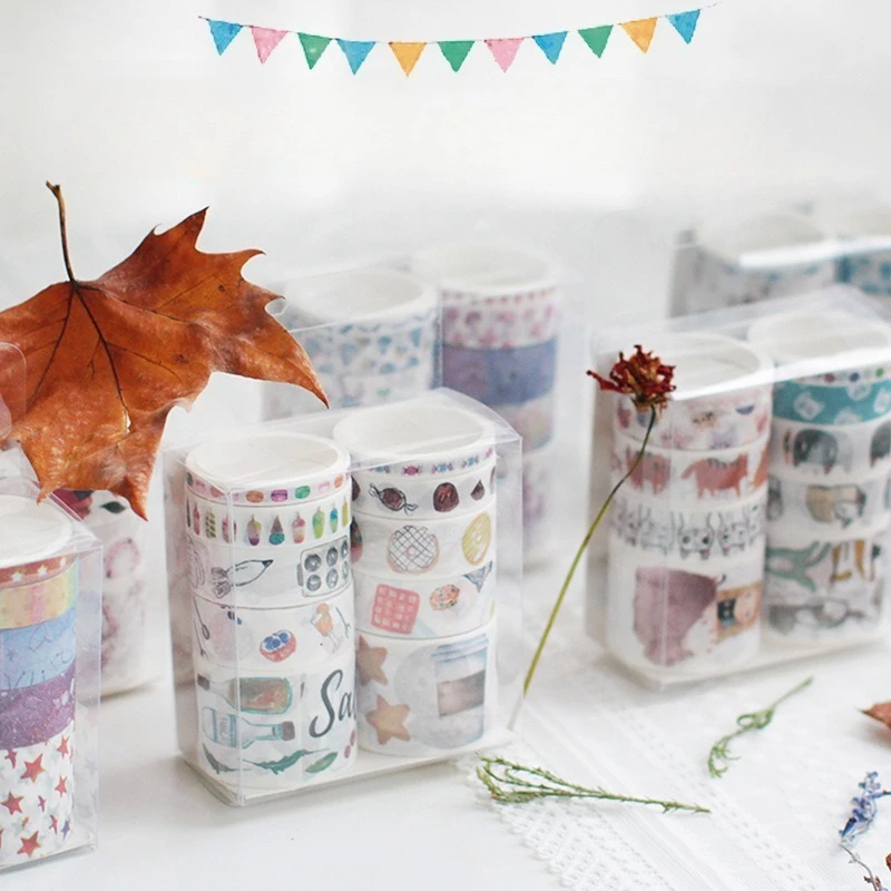 

Gift Wholesale Kawai Stationery Various Cartoon Dreamy Washi Tapes Handbook Decoration Lovely Stickers Office School Supplies