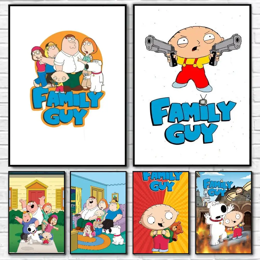 Family Guy Waterproof Self-Adhesive Wall Poster for Bedroom Living Room Home Decor