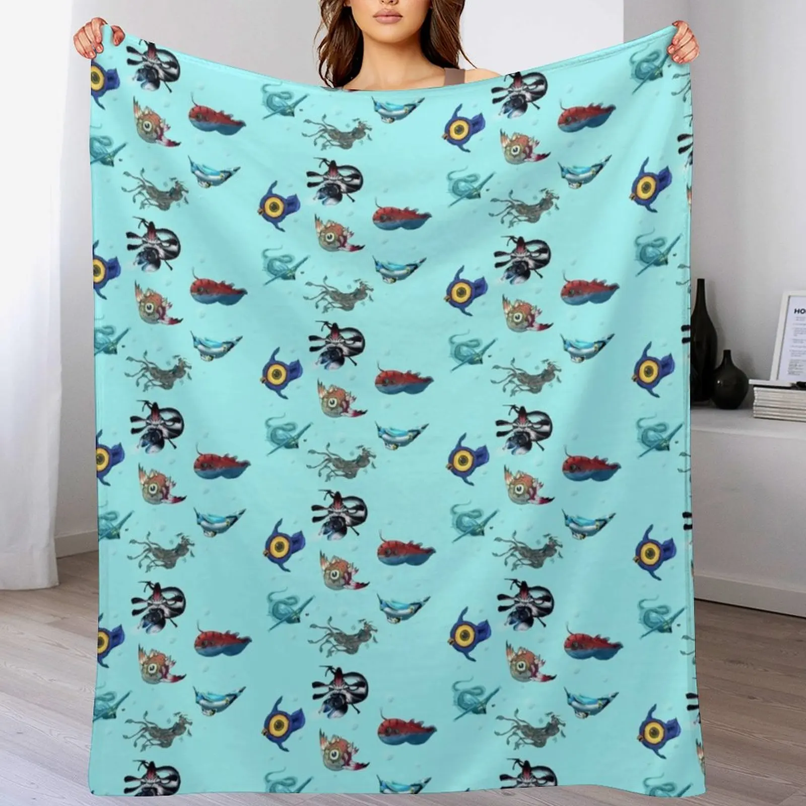 Subnautica Fauna Throw Blanket Flannel Fleece Soft Warm Throw Blanket