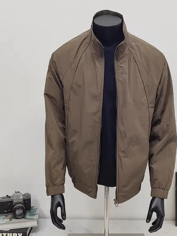 

Loose Fit Casual Men's Jaet American Workwear Patchwork Stand Collar Zipper Decorated Outerwear Breathable Youth Trend