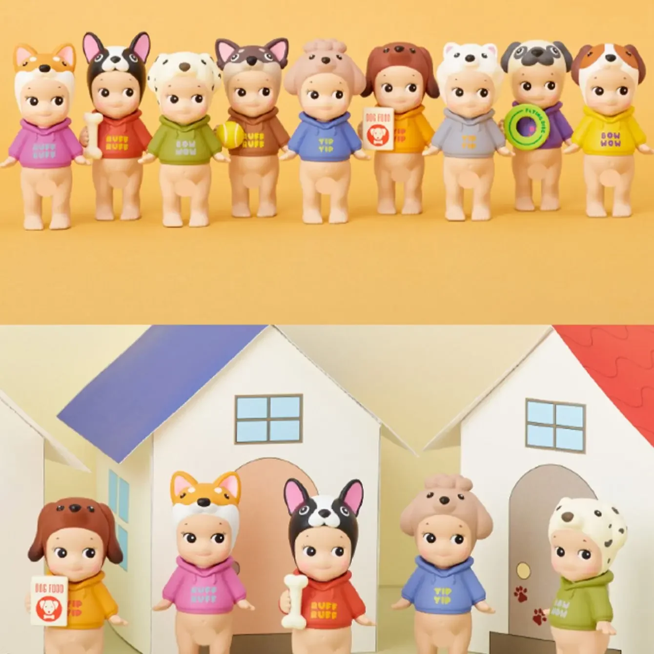 

New Sonny Angels 9Pcs Anime Figures Puppy Animal Dogs Cute Hippie Doll Hippers Children Toy Gift Harvest Trendy Car Mobile
