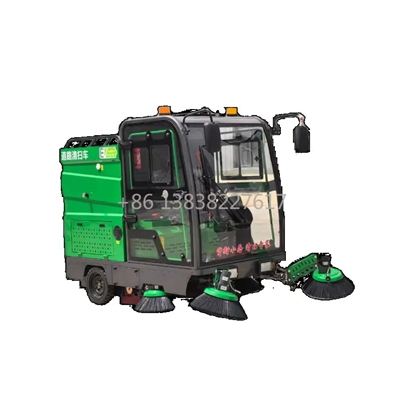 Closed Cab Floor Sweeper Motor Driving Electric Road Sweeper High Density Wear-resistant Nylon Side Brush