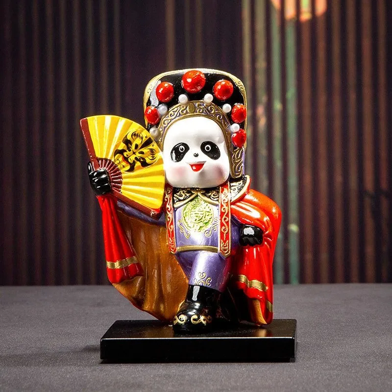 Chinese Sichuan Opera Face Changing Cold Porcelain Desktop Figurine Chengdu Home Decor Collectible Ornament Gift for Foreigners