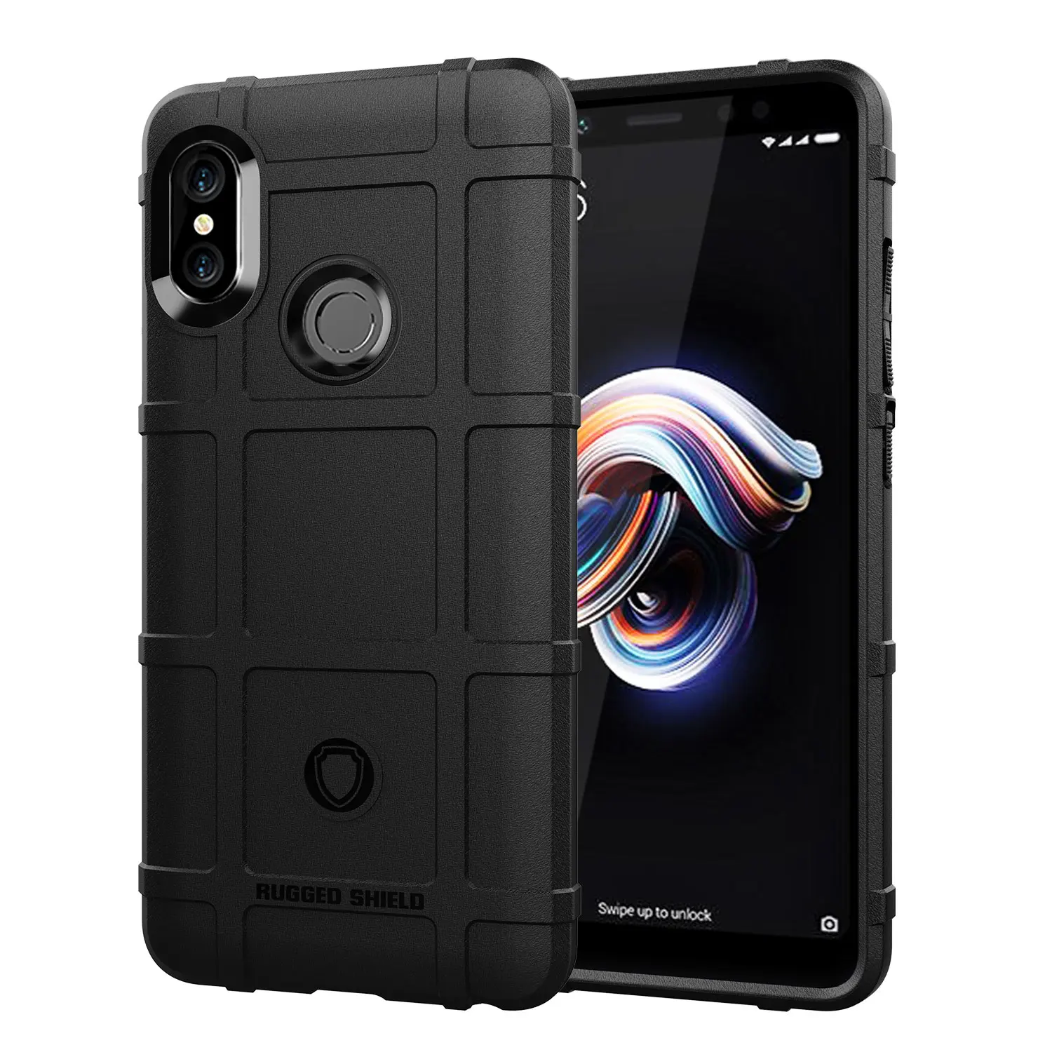 Rubber Case for Xaomi Redmi Note 5 Pro 5pro 6 Shield Shockproof Phone Cover for redmi note5 6 pro Anti-Slip Grid Silicone Cases