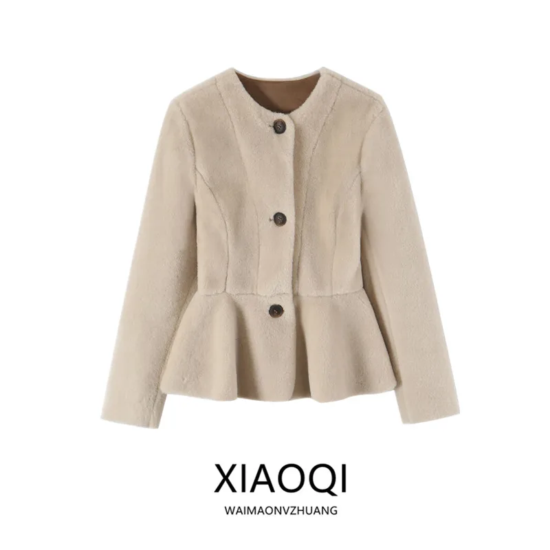 Fall 2026 New Women's Fashion Design Nine-Point Short Skirt Jacket Versatile All-Match European Style Waist-Cinching Coat